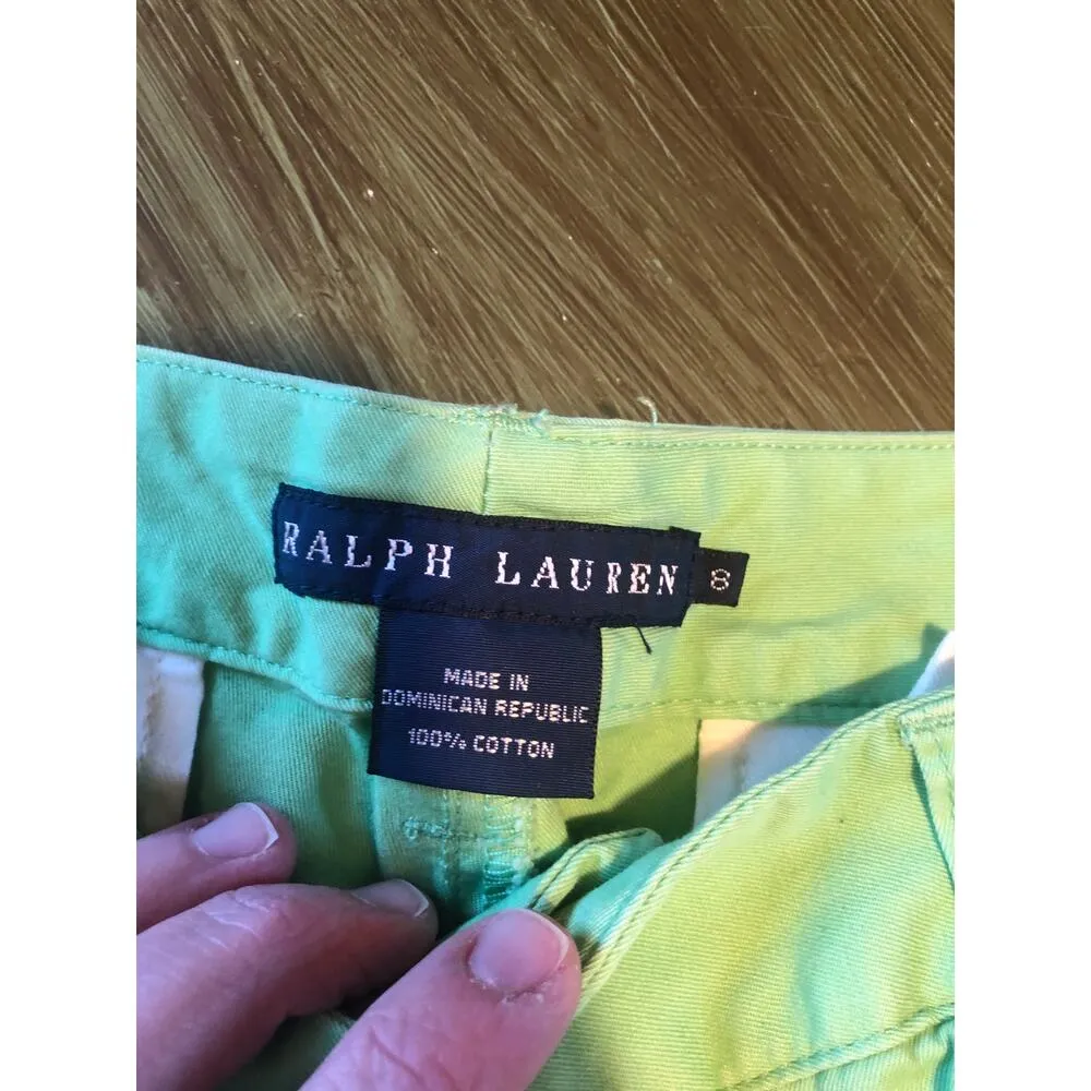 Ralph Lauren EUC Women's Light Green Flare Chinos - Size 8 - Image 4