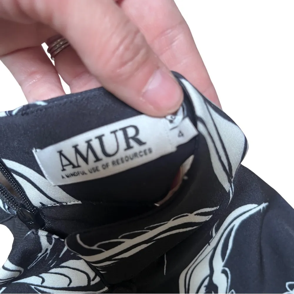 Amur | Size 4 | Black & White Floral Rana Jumpsuit - Image 3