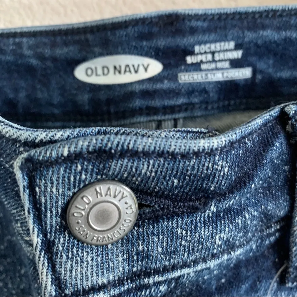 NWT Old Navy Rockstar Super Skinny Jeans Y2K Wash Vintage Vibe Acid Splatter 12 - Image 7