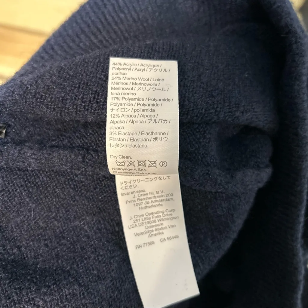 J. Crew Sweater Pants with Geometric Knit Print Merino Wool Alpaca Blend Small - Image 8