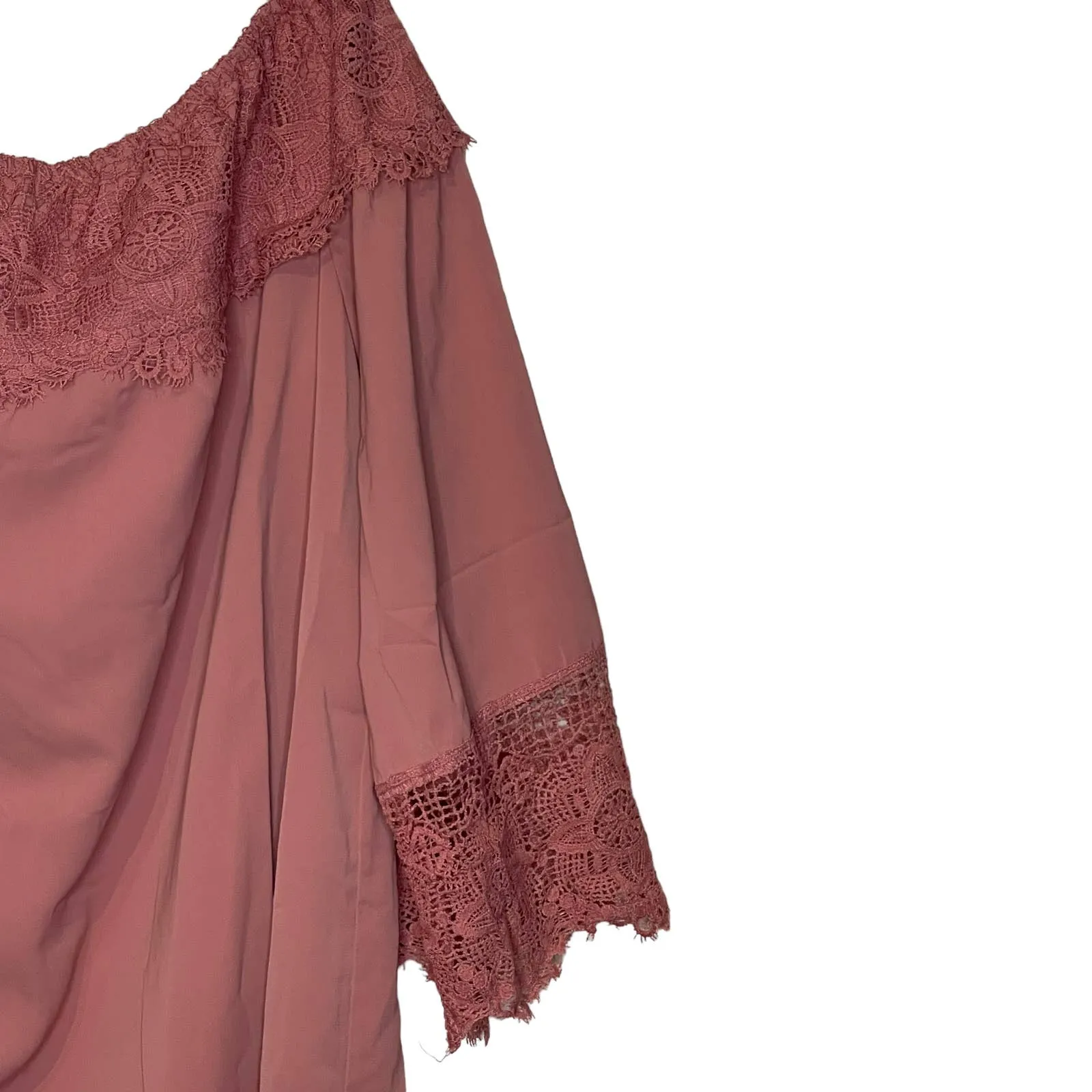 Zanzea Women Sexy Off‎ Shoulder Mini A-Line Swing Dress Crochet Lace Size XL NWT - Image 3