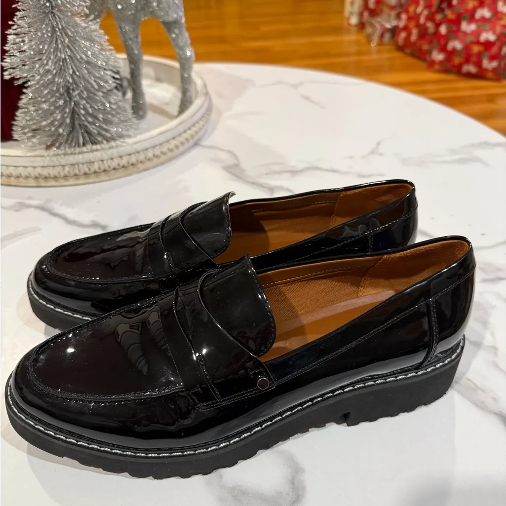 Franco Sarto Black Patent Leather Loafers - Image 5