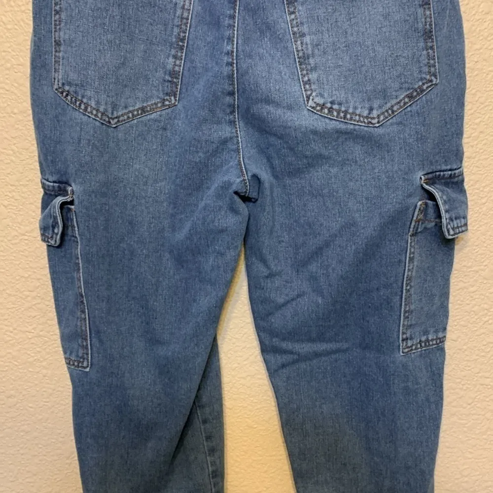 Sws Denin high rise jogger sz XL cargo medium wash high waisted streetwear comfy Blue - Image 7