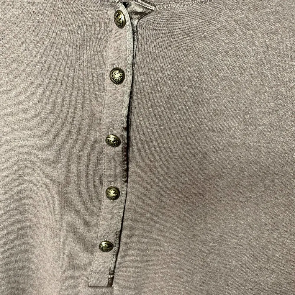 Lauren Ralph Lauren Brown Henley Metal Buttons Sz XL - Image 4