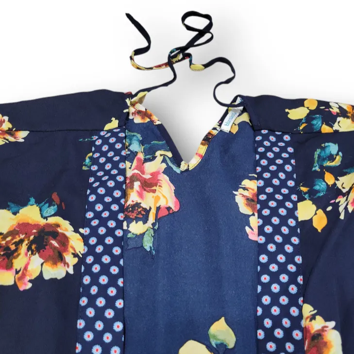 Blue Island Swim Coverup Size Medium Women's Kimono Style Floral Print Flowers Women's  - Image 3