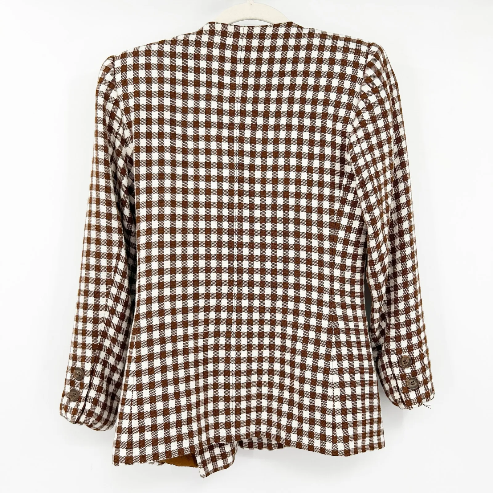 Ann Taylor Womens Vintage Career Academia Gingham‎ Plaid Preppy Blazer Size 2 - Image 7