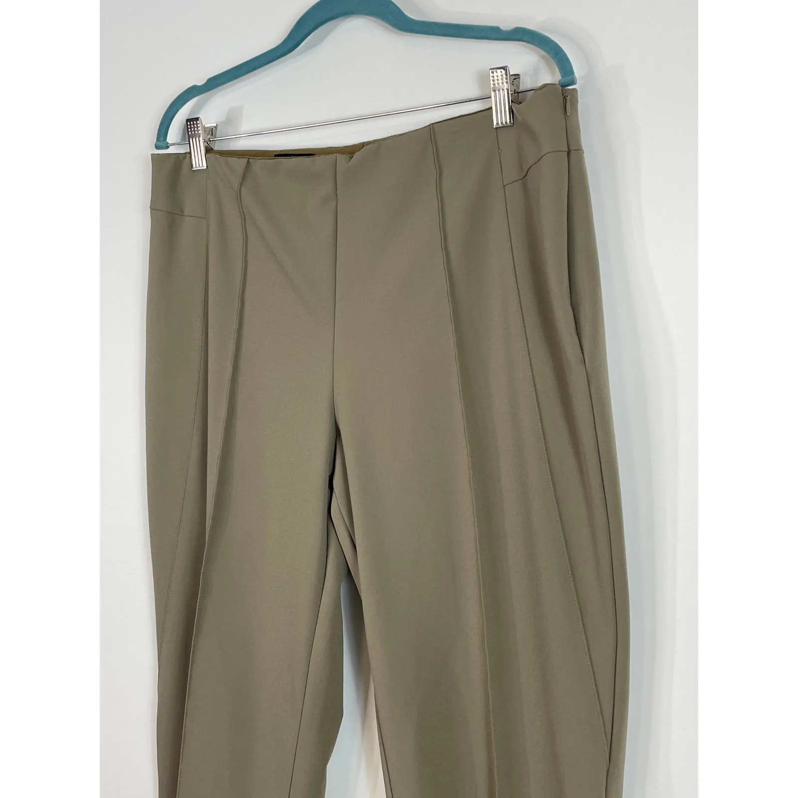 Escada Tuska Sand Dune Side Zip Tapered Pants Front Back Sewn Seam Size 44 Black - Image 6