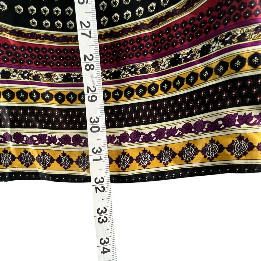 Anthro Nell Couture Y2K Dress 0 XS Black Cream Silk Dashiki Floral Boho Chic - Image 10