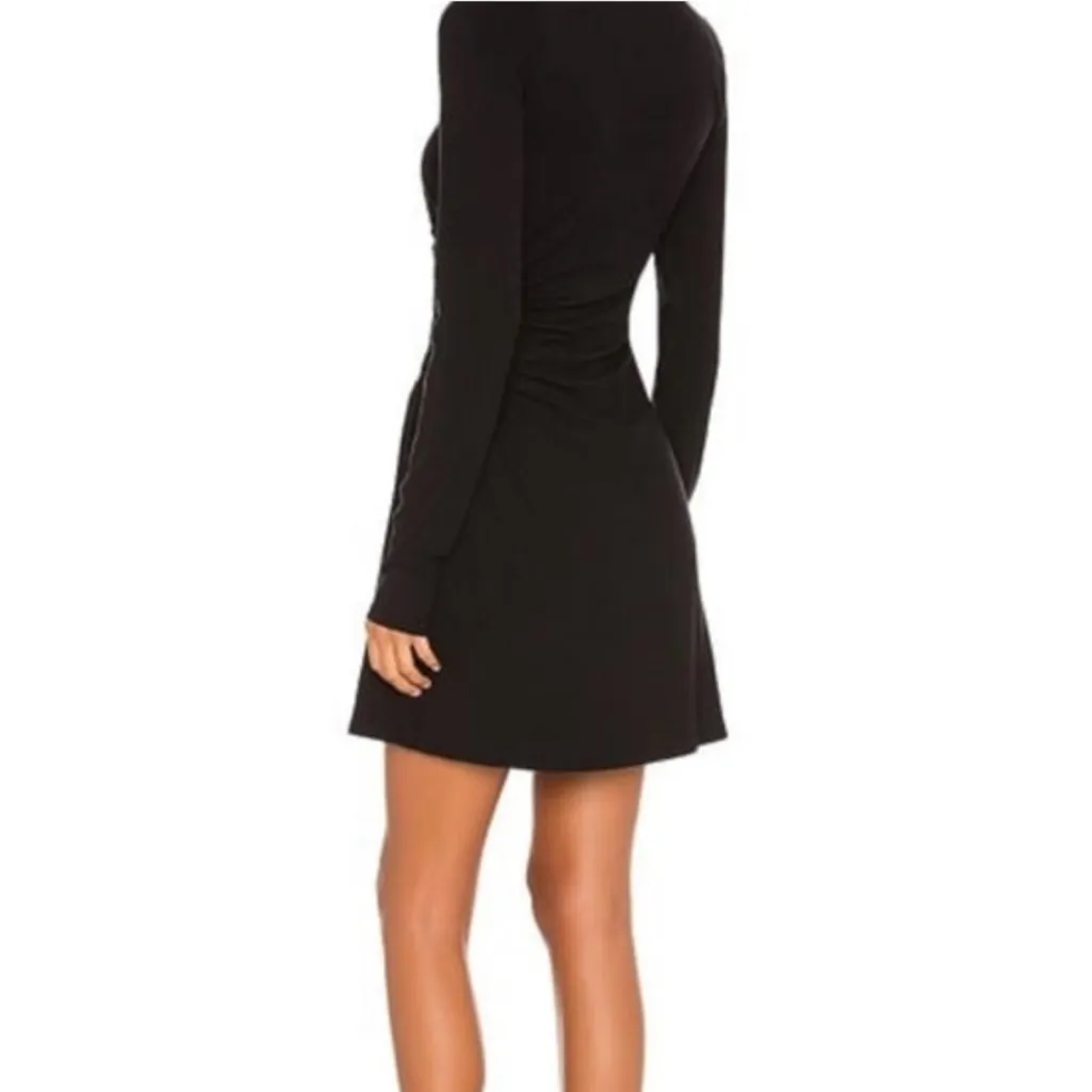 AFRM Revolve Marlowe Rib Cutout Long Sleeve Black Mini Dress Medium $98 - Image 4
