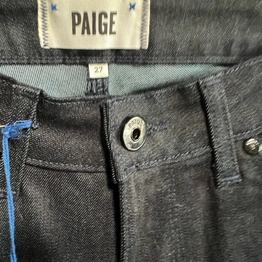 Paige Julia Jean Mixed Media Pant, Faux Leather Ankle, New with Tags - Image 6