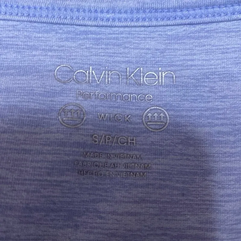 Calvin Klein Women's Blue Twist Front Sleeveless Activewear Crop Tank Top Size S - Image 3