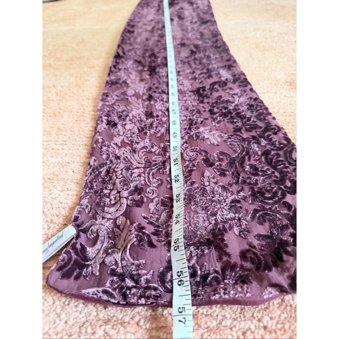 Vintage 80s Jacqueline Ferrar Burnout Velvet Silk Blend Scarf Floral Paisley Pur - Image 4