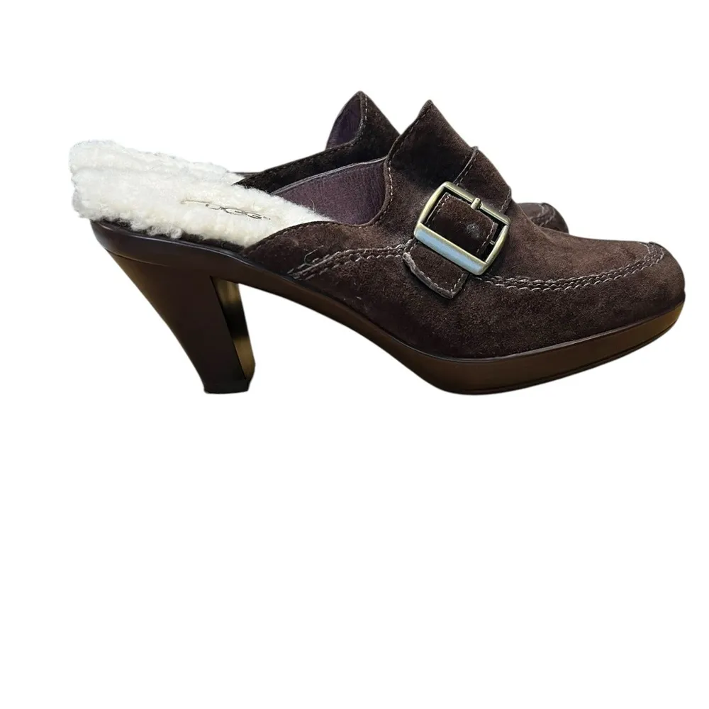 UGG Isabella Brown Suede Sheepskin Lined Clogs/Mules - Size 6 - Image 5