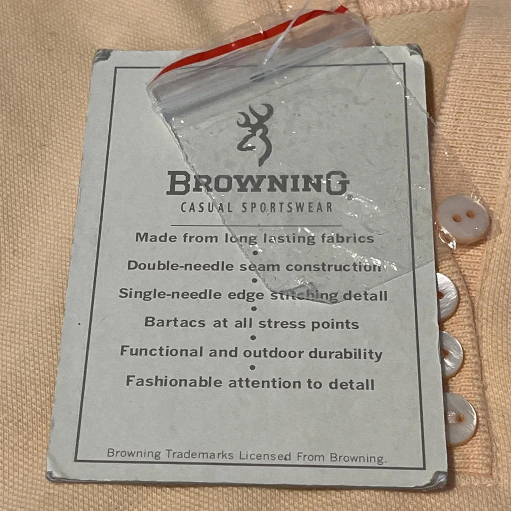 Browning Sleeveless Top Womens XL Peach V Neck Button Collared Tank Shirt NWT - Image 9