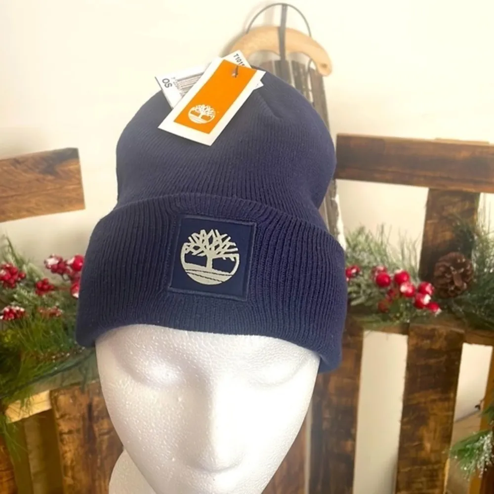Timberland beanie unisex Navy Blue outdoors workwear casual classic hat NWT OS - Image 7