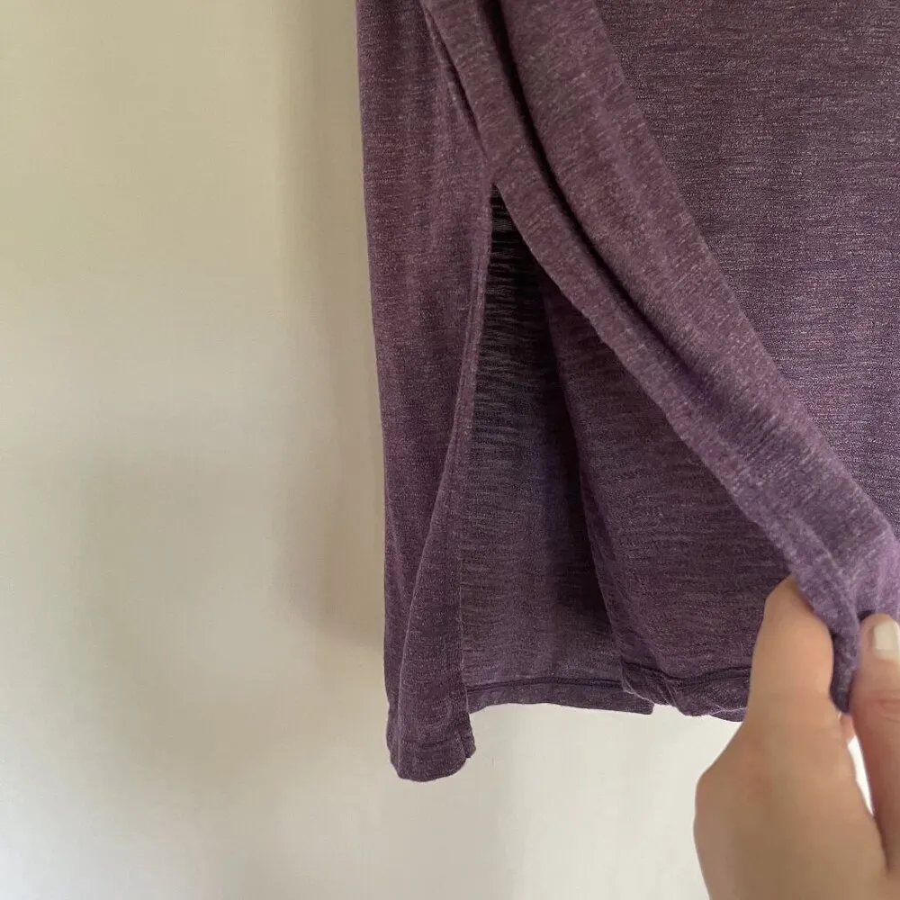 Gaiam purple off the shoulder women's workout athleisure top medium open back - Image 4