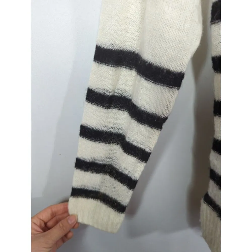 All Saints Striped Wool Alpaca Blend Pullover Lune Sweater Knit Loose Size M - Image 4