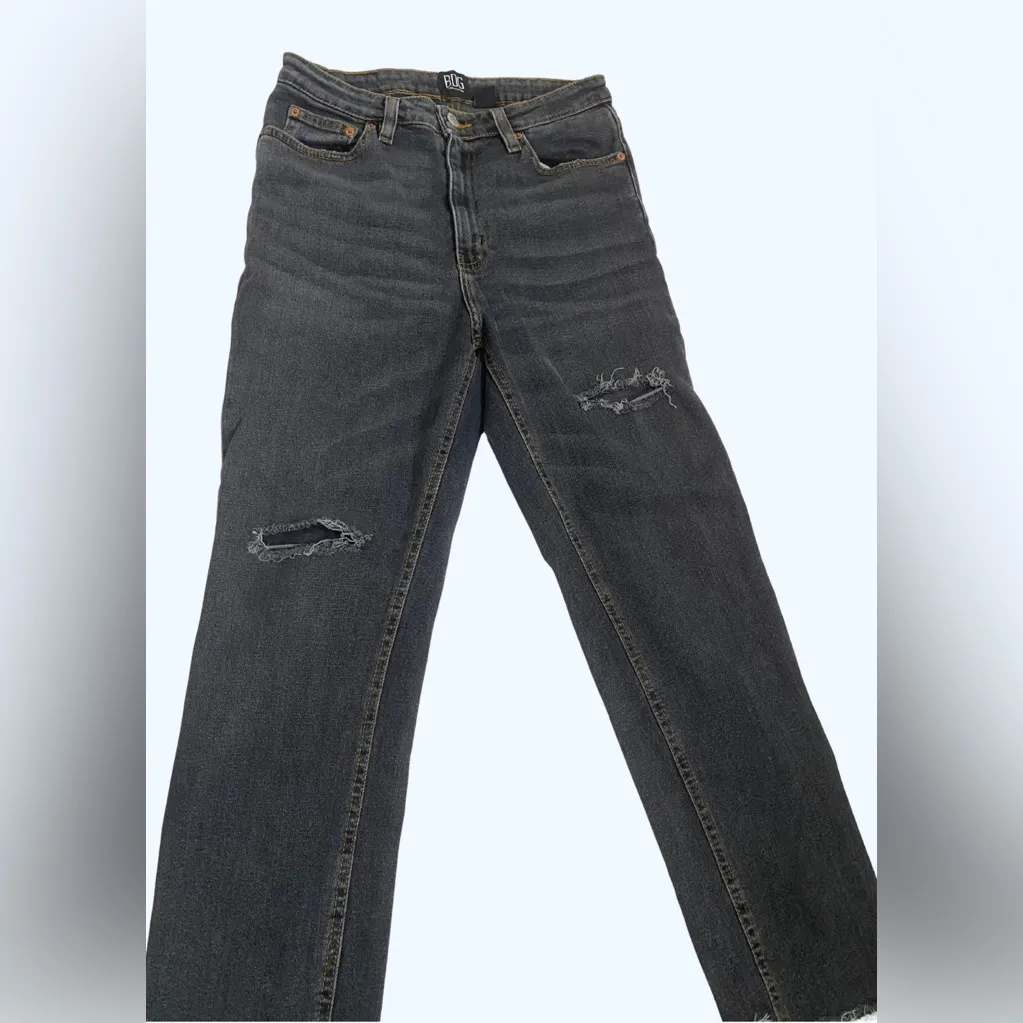 BDG Urban Outfitters Girlfriend High Rise Jeans Women's 29 Black Distressed - Image 3