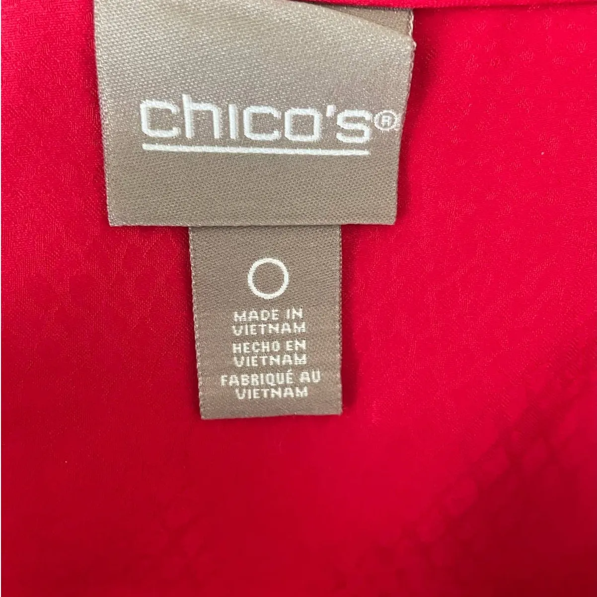 Chicos Women Top S Red Tone On Tone‎ Animal Print Lightweight Flowy Work Office - Image 2