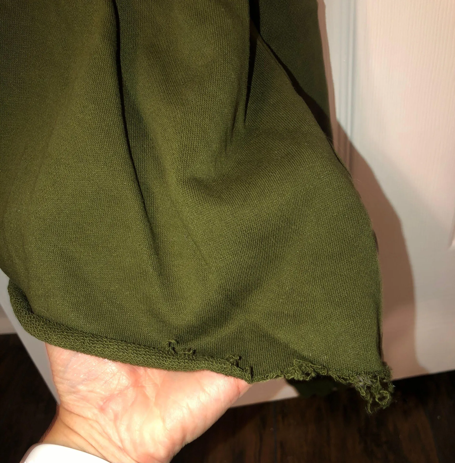 Something, Somewhere Olive Green Cropped Peplum Sweatshirt - Image 4