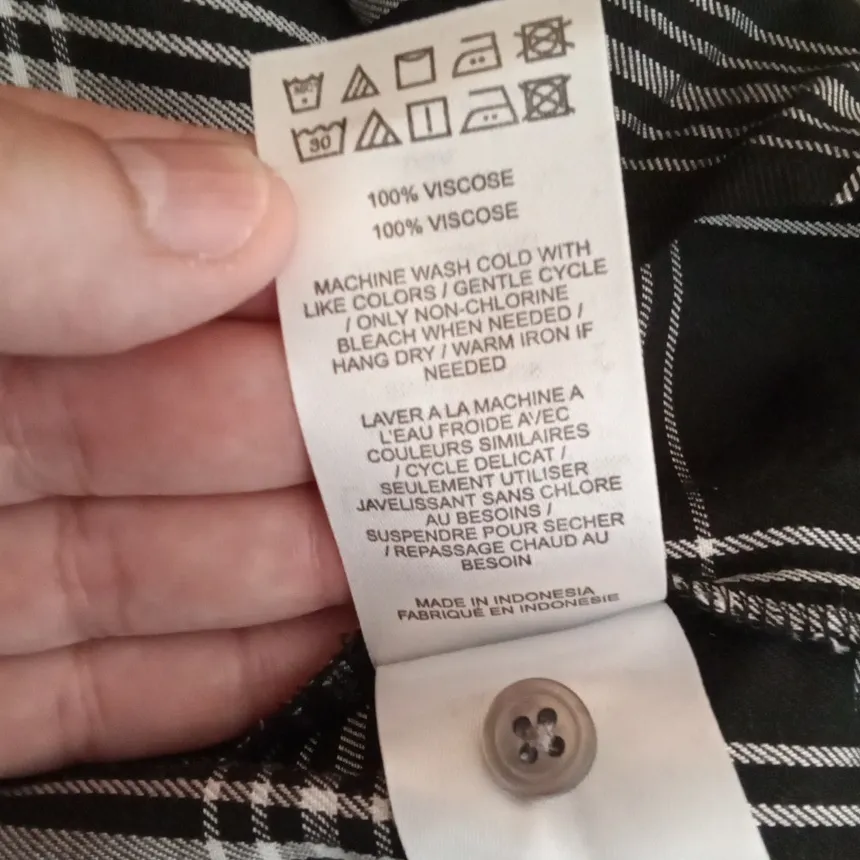 UNTUCKit Tessa Black N White Plaid Wrap Shirt Dress Viscose Office Womens 6 - Image 7