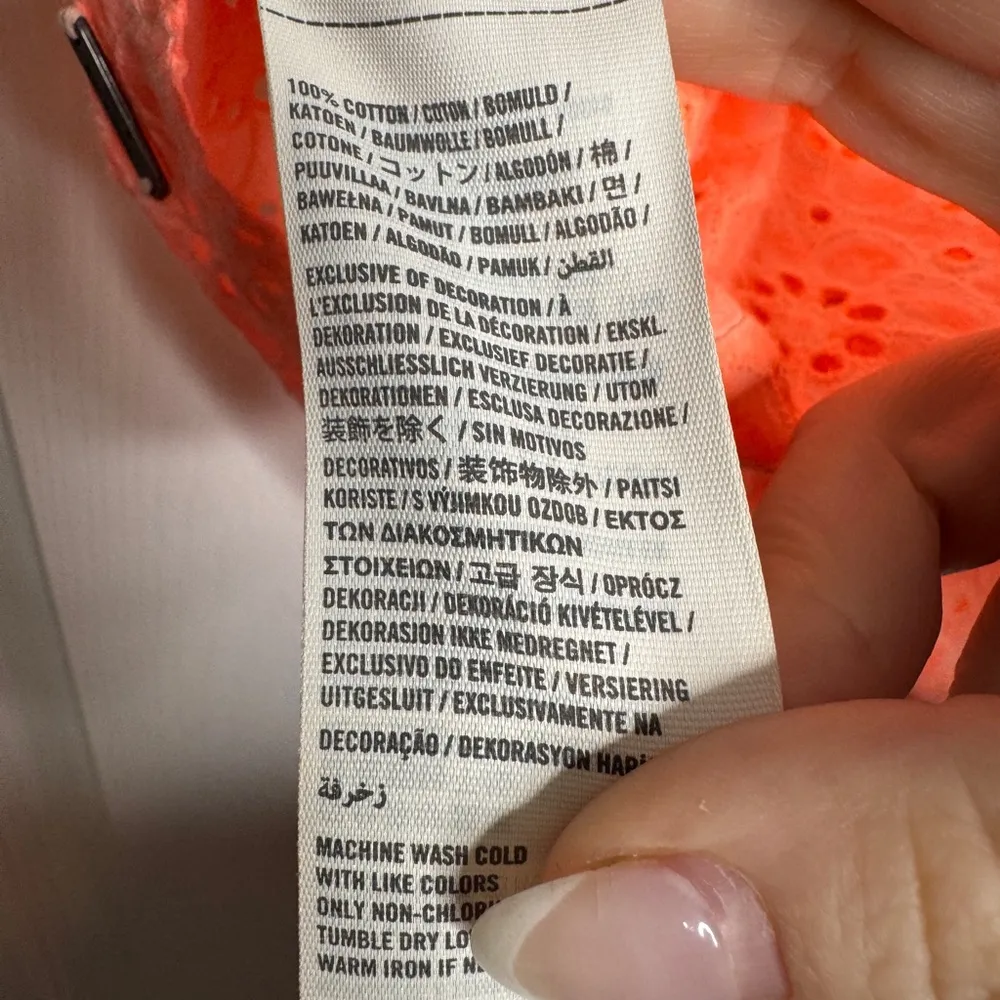 ABERCROMBIE & FITCH NWT Neon Coral Eyelet Crop Top Size M‎ Summer Beachy - Image 5