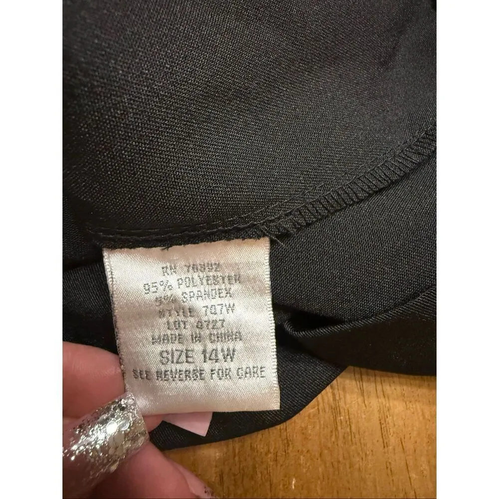 OLIVIA MATTHEWS Black Peplum Belted Sheath Dress Size 14W - Image 5