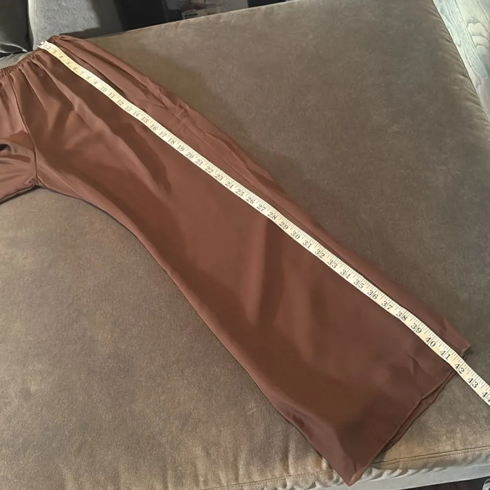 Women’s Brown Chiffon Lapel Jacket 3 Piece Formal Wedding Party Pant Suit Size 4 - Image 14