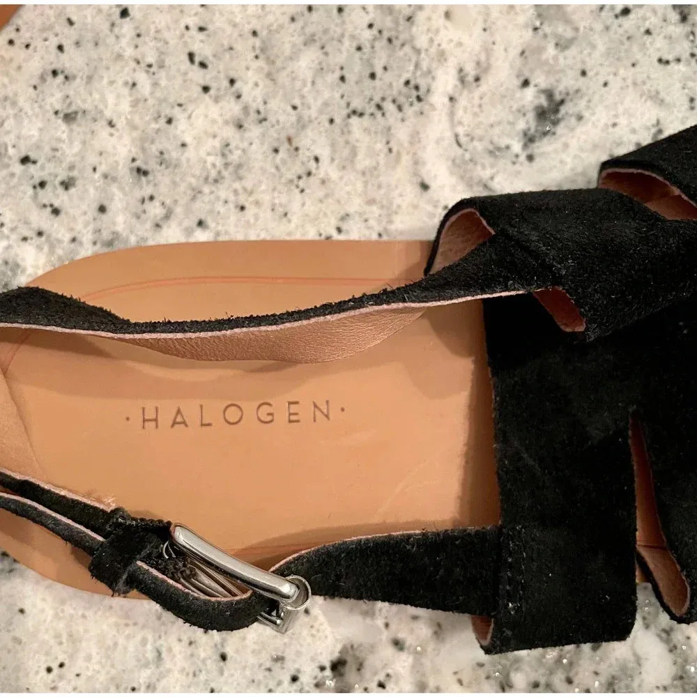 Halogen Jannie Flat Sandals Black Suede Size 7.5 NEW - Image 7