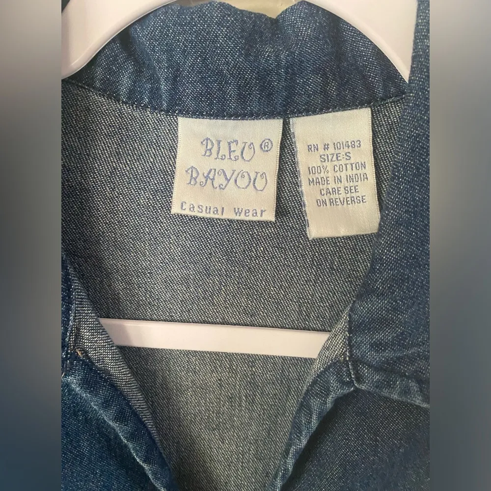 Bleu Bayoo Women's Dress Sz S Denim Comfy Patio Dress Embroidered Blue - Image 2