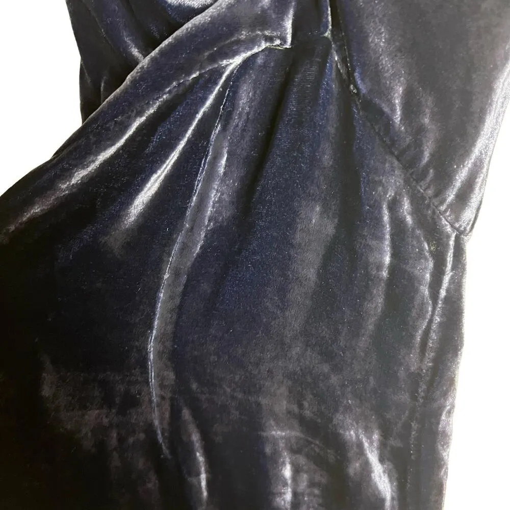 Neon Blonde Vapour Blue Velvet Sleeveless V - Image 9