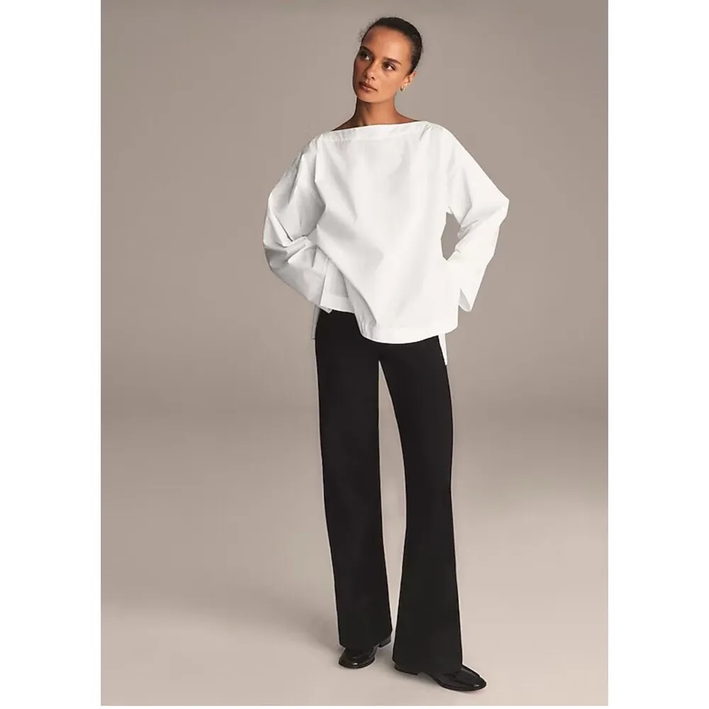 J.CREW‎ Ciel Top in Cotton Poplin Size XS White NEW Casual Preppy Coastal CI507 - Image 2