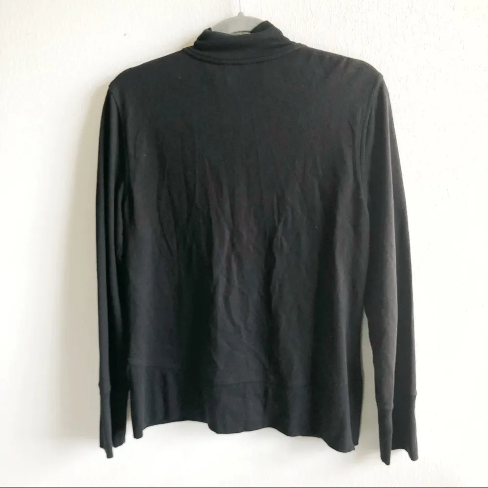 Soma Sweatshirt Casual Lightweight Full Zip Up Black w/ Blue Design Sz M EUC - Image 11