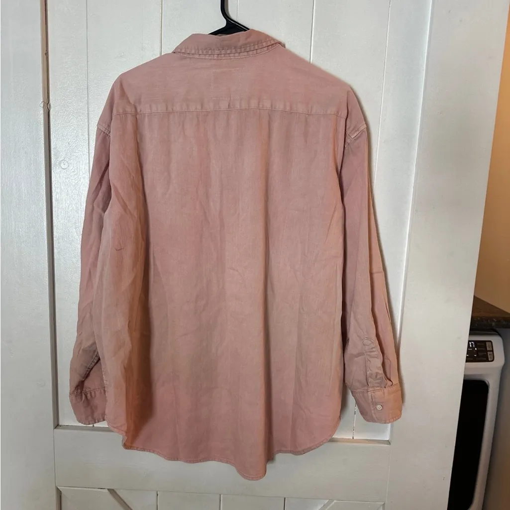 Aerie Women's Pink Button Down Denim Shirt - Image 3