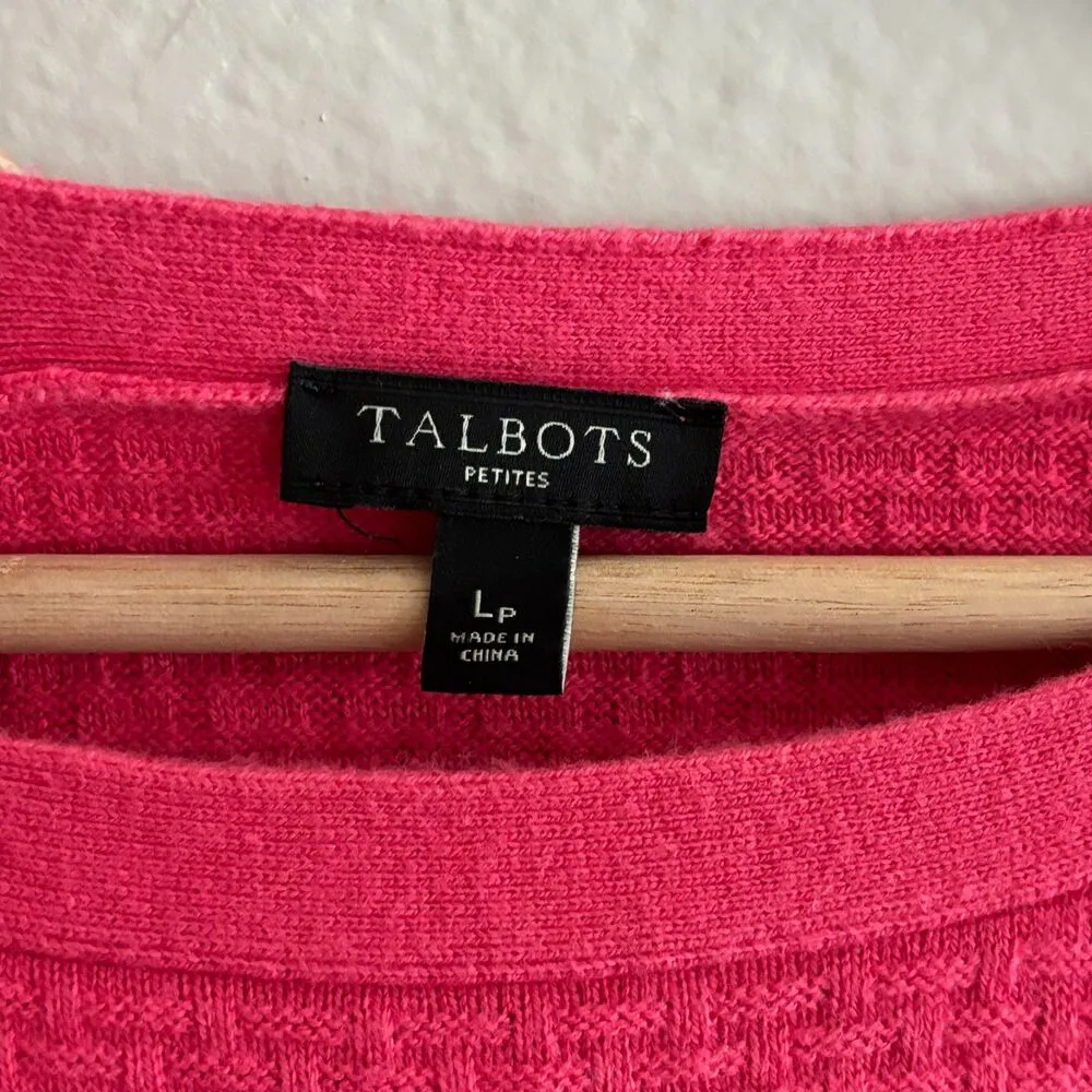Talbot's Boatneck Sweater Womens Size L Petite Knit Pullover Pink - Image 4