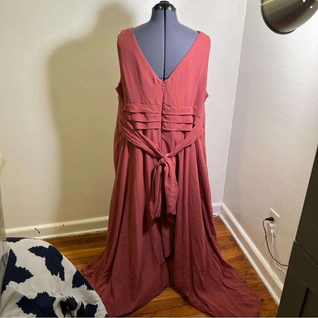 Azazie Nelly Chiffon Bridesmaid Dress Merlot A26 - Image 7