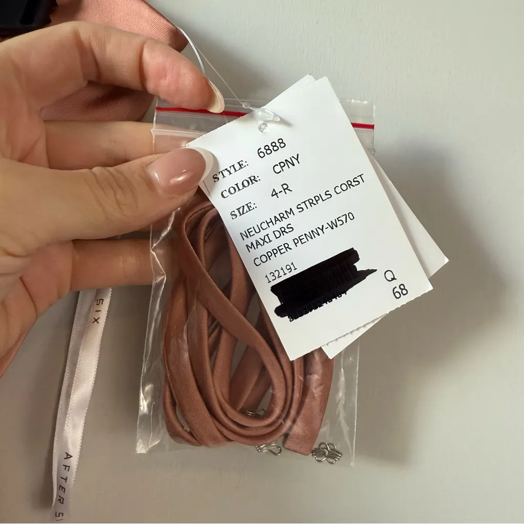 AFter Six 6888 Strapless Corset Satin Gown‎ Copper Penny 4 - Image 4