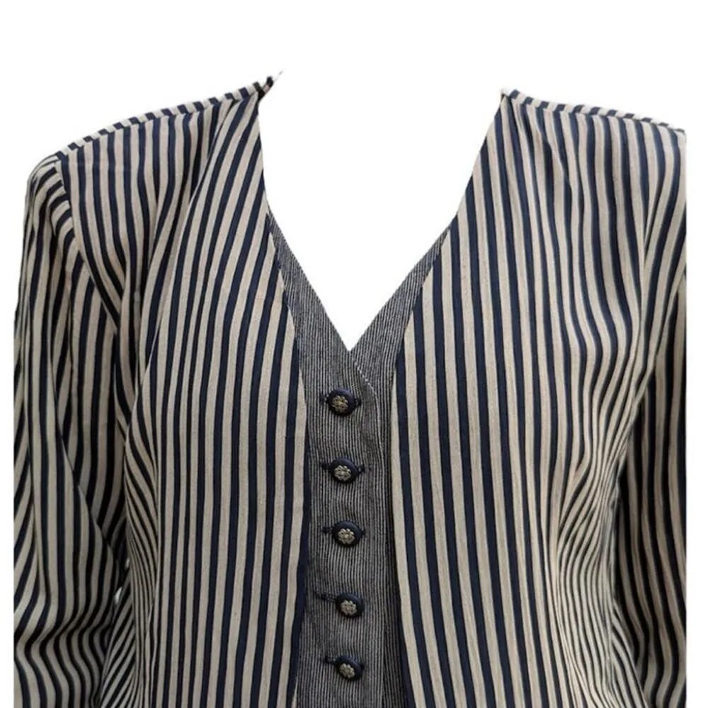 Vintage 1980's LAYERED LOOK TOP vest jacket from Perceptions by Irene. B size 10 Brown - Image 3