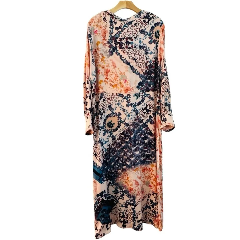 SOFT SURROUNDINGS Silky Floral Button Down Maxi Shirt Dress Size XL NEW - Image 6
