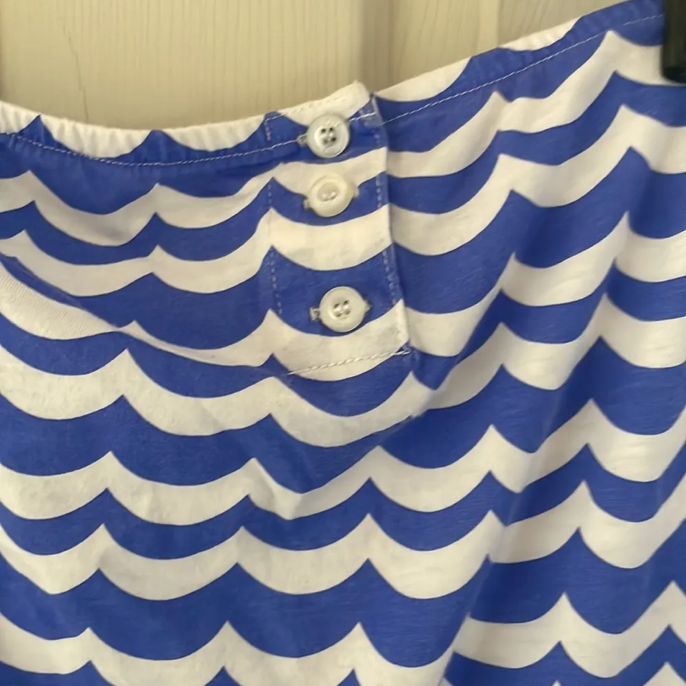 Nautical blue and white striped Romper Size 6 - Image 3