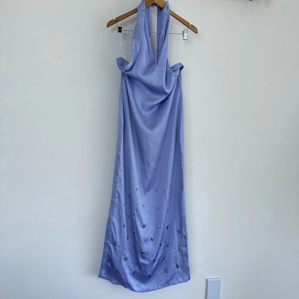 BAOBAB Maxi Dress Medium Lilac Blue Amorino Gown Embellished Goddess Evening - Image 4