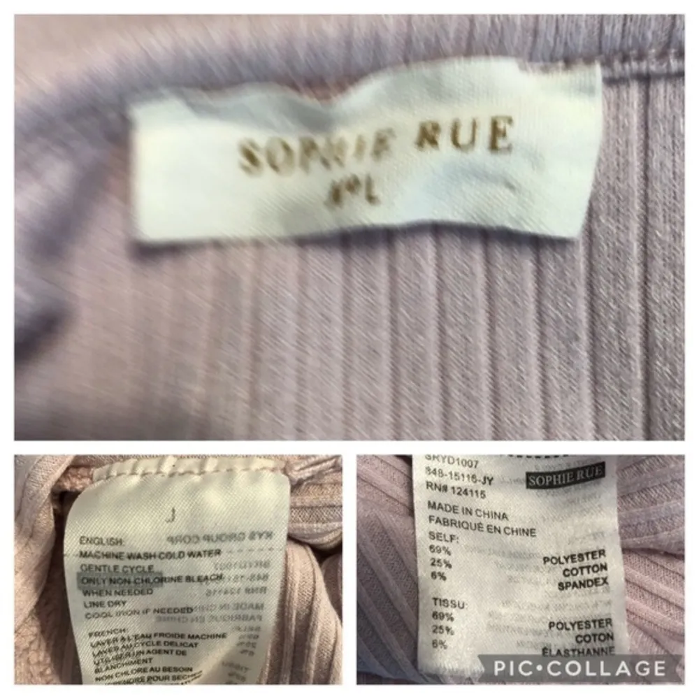 Sophie Rue Dress Ribbed Knit Bodycon Purple Lilac M Belted Sleeveless Party - Image 10