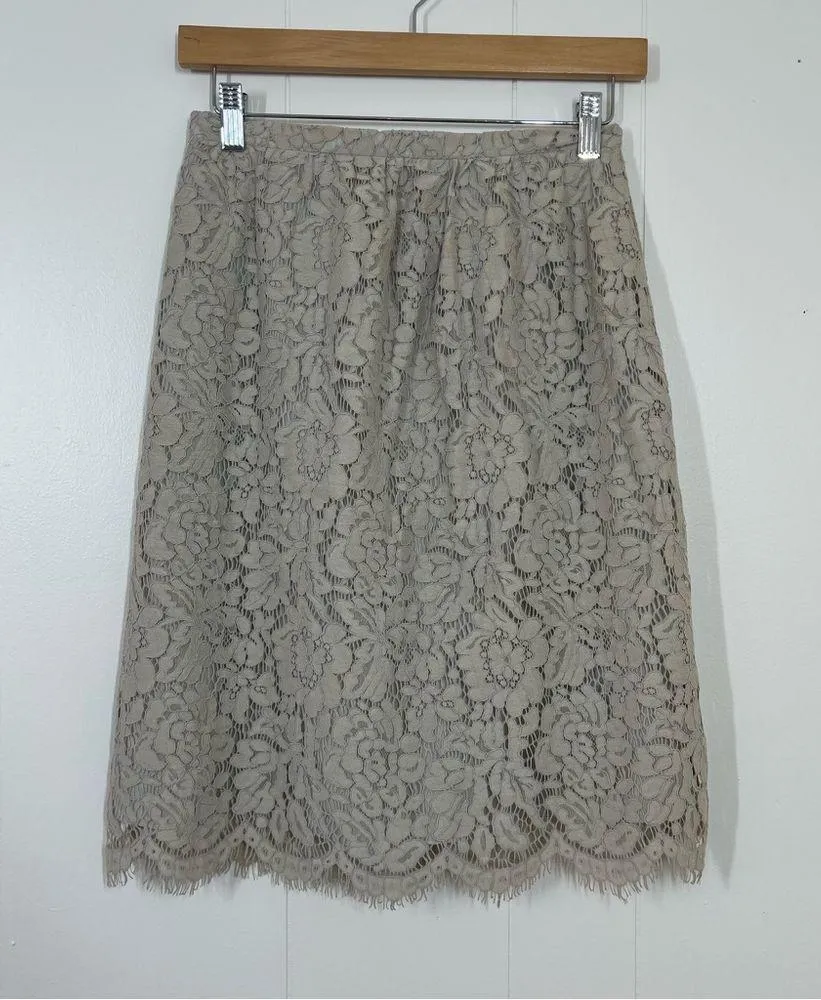 Jenny Yoo Cream Lydia Lace Skirt - Image 2