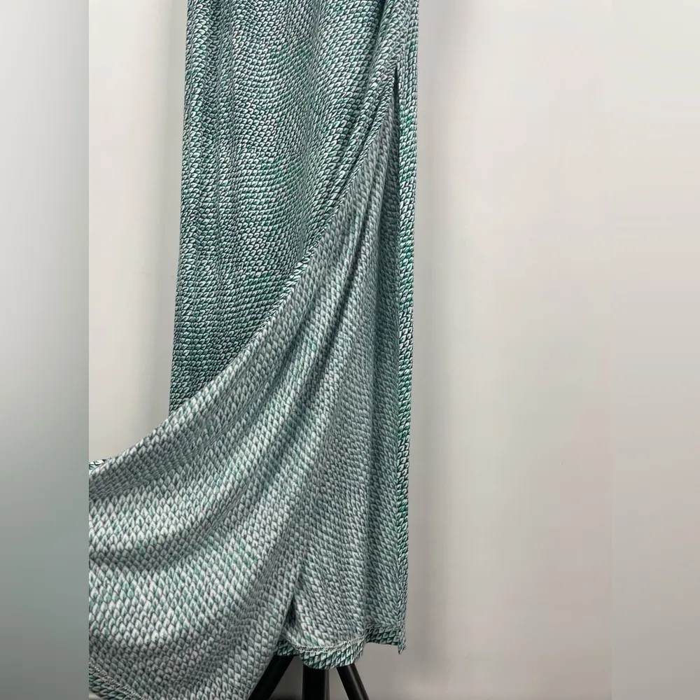 Joie Dalila Blue Green‎ All Over Leaf Pattern Strapless Coastal Beach Maxi Dress - Image 6