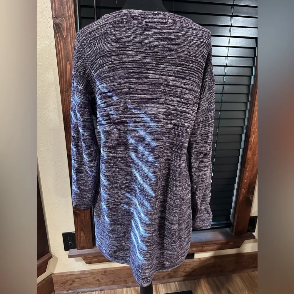EUC Ellen Tracy Womens Sweater Size XL Bordeaux Ivory Purple Long Sleeve - Image 3