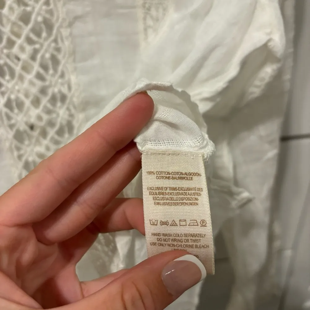 Free People White Lace Long Sleeve Blouse - Image 8