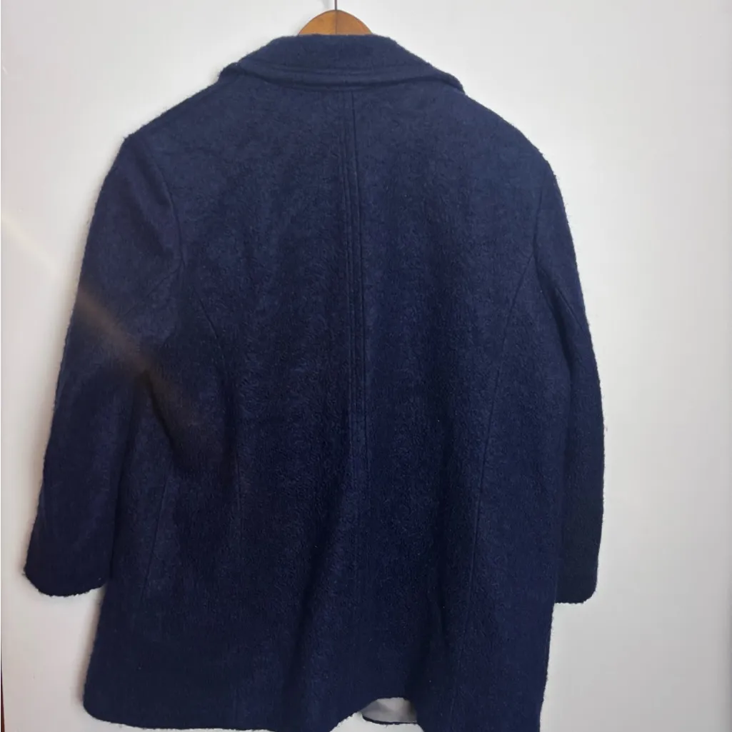 Calvin Klein Navy Blue Double Breasted Wool Blend Winter Peacoat - Image 11