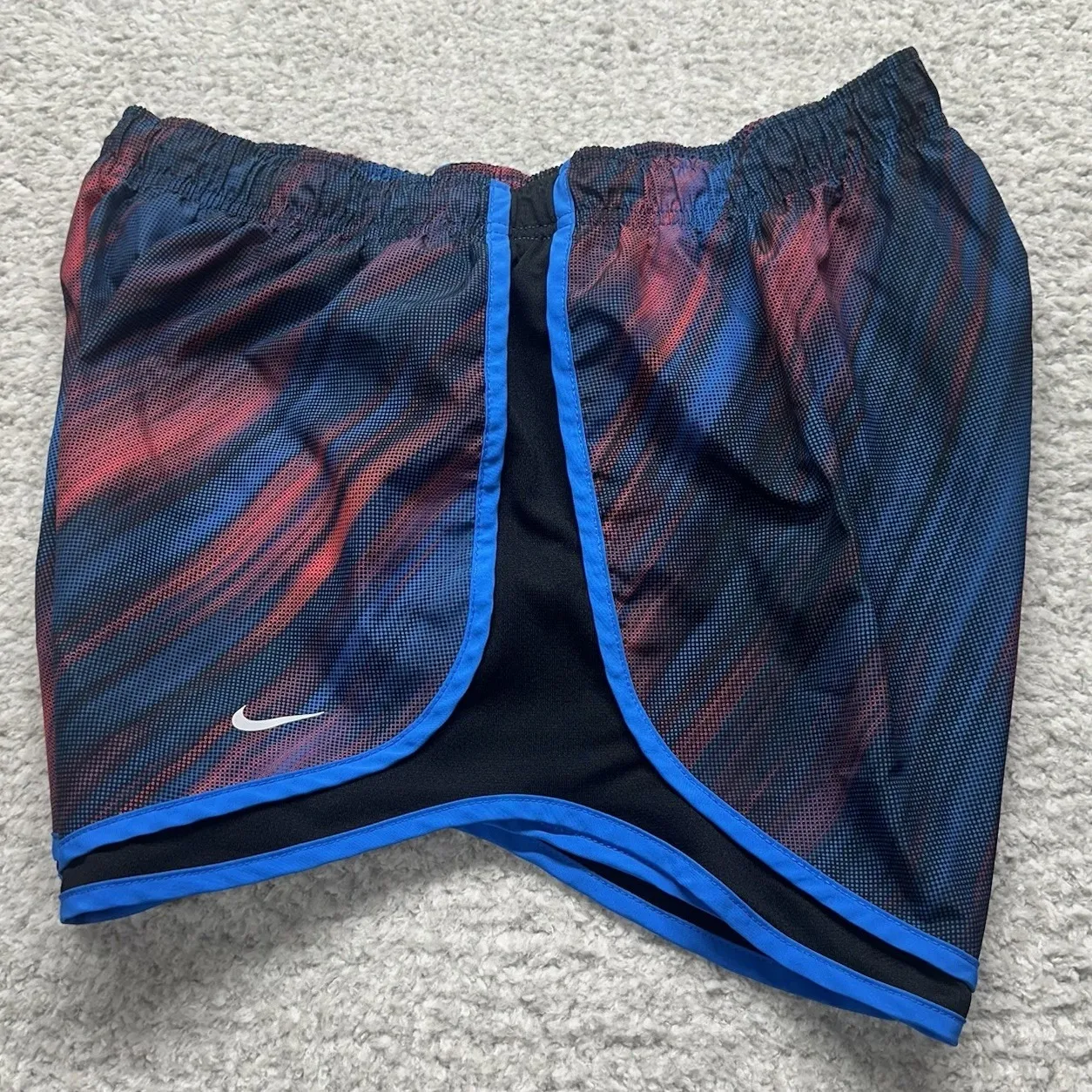 NIKE DriFit Running Shorts Inner Brief Women's Size XL Blue Black Multicolored‎ - Image 6