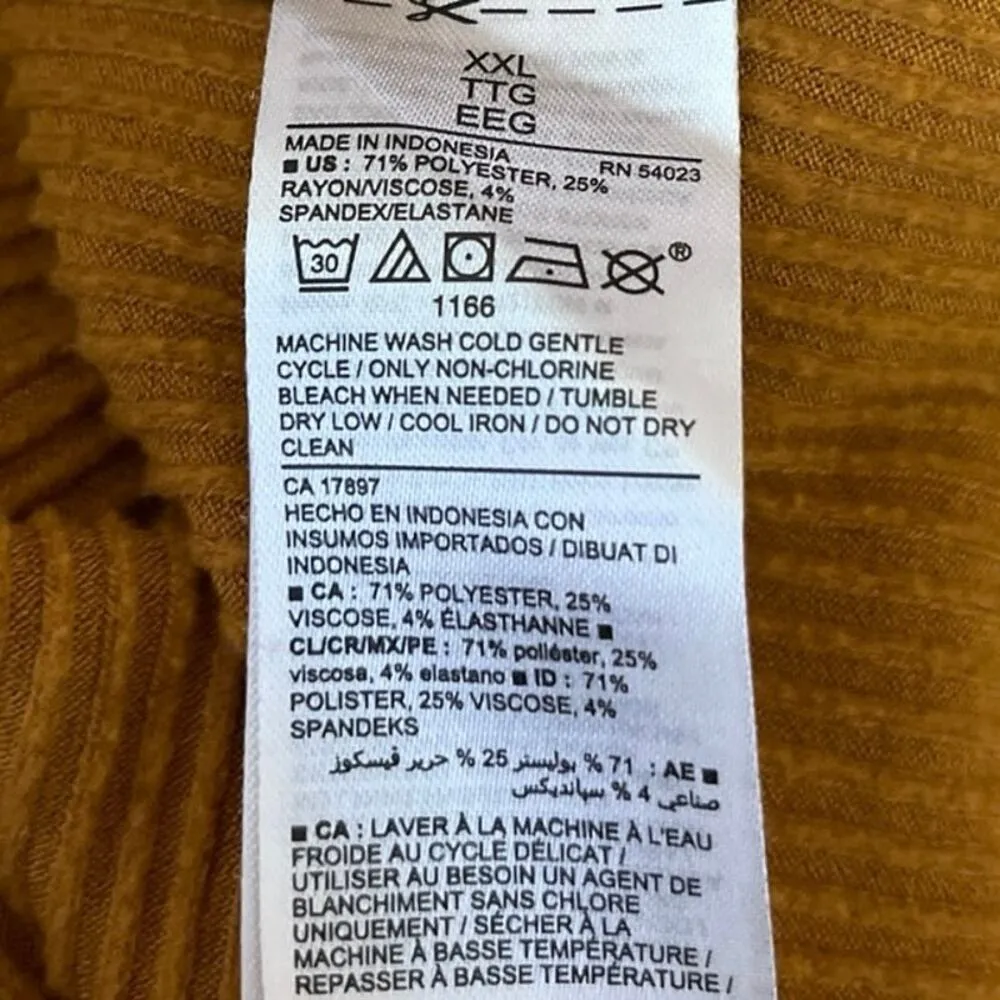 Old Navy Women's Orange Rib Knit Long Sleeve V-neck Wrap Tie Sweater Top Sz XXL - Image 4