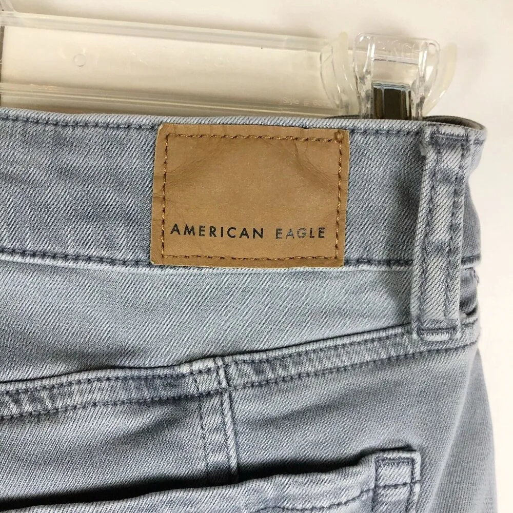 AMERICAN EAGLE Gray Hi-Rise Jegging Exposed Button Fly Size 6 Short - Image 8